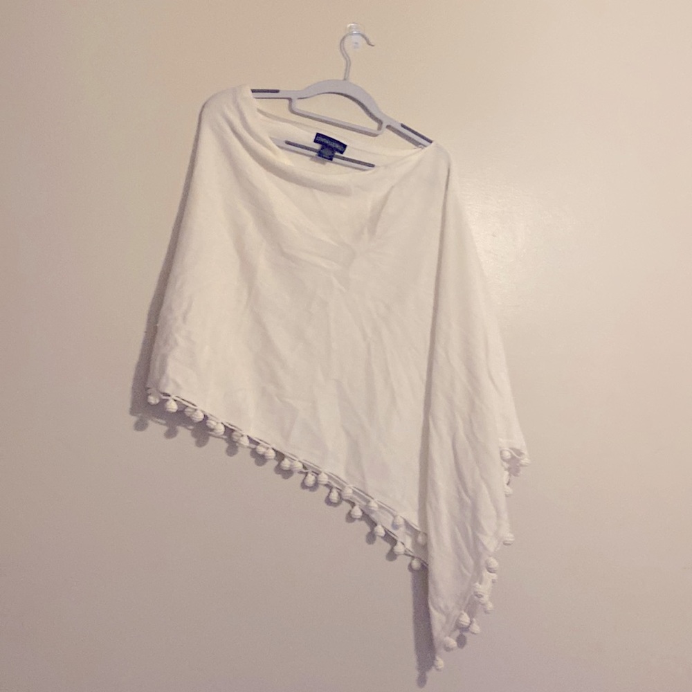 White Sweater Poncho/Shall
